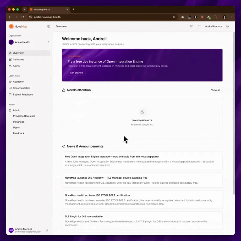 Organizations in the NovaMap portal — switching between organizations and managing team members